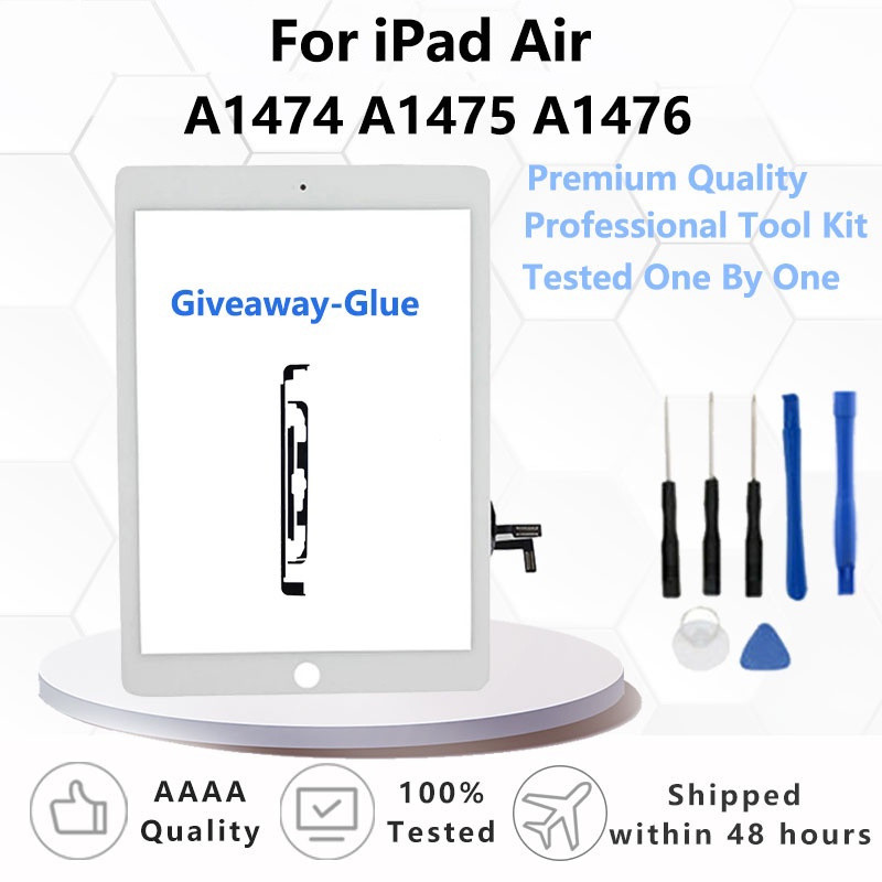 ใหม่สําหรับ iPad Air 1 iPad 5 LCD หน้าจอสัมผัสด้านนอก Digitizer เซ็นเซอร์ด้านหน้าแก้วเปลี่ยน A1475 A