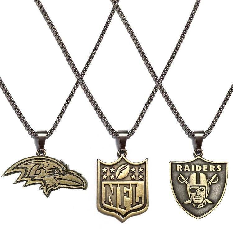 NFL Pittsburgh Steelers Kansas Chiefs Major League Crows คาวบอยสร้อยคอฟุตบอลพัดลมอุปกรณ์เสริมจี้