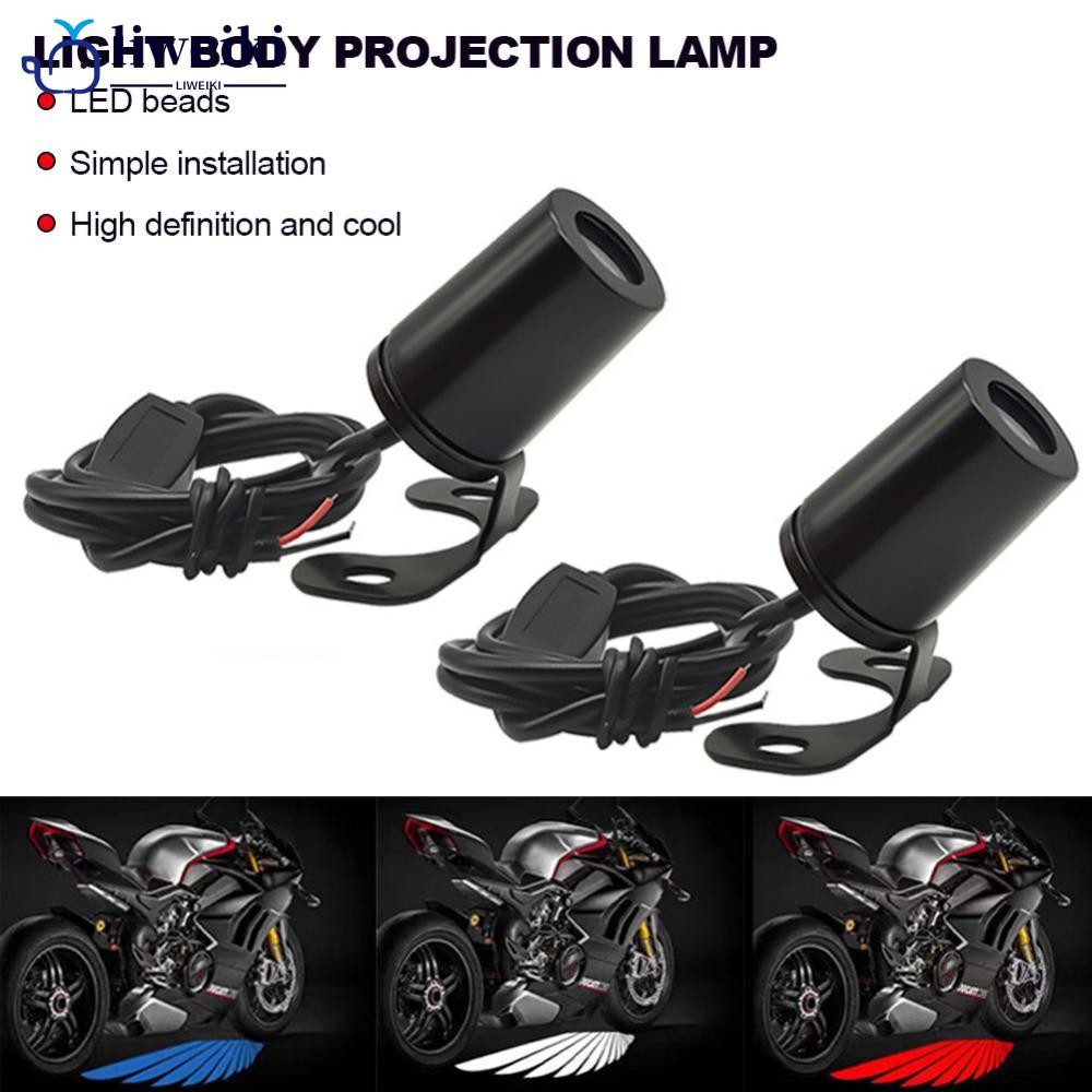 LIWEKI 2 ชิ้น 12 โวลต์รถจักรยานยนต์ Angel Wings LED Underbody Light โปรเจคเตอร์ Goldwing ยินดีต้อนรั