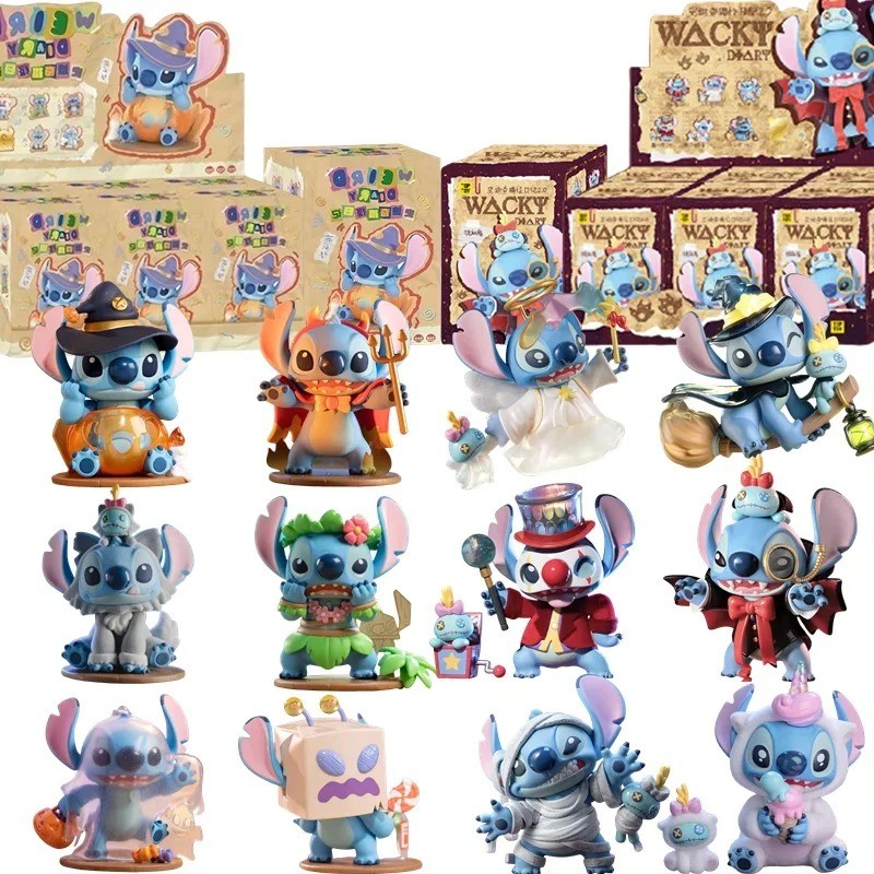 Stitch Blind Box Miniso Stiezy ตลกไดอารี่ Series Mysteries Guss กระเป๋าอะนิเมะรูปตกแต่งคอลเลกชันของเ