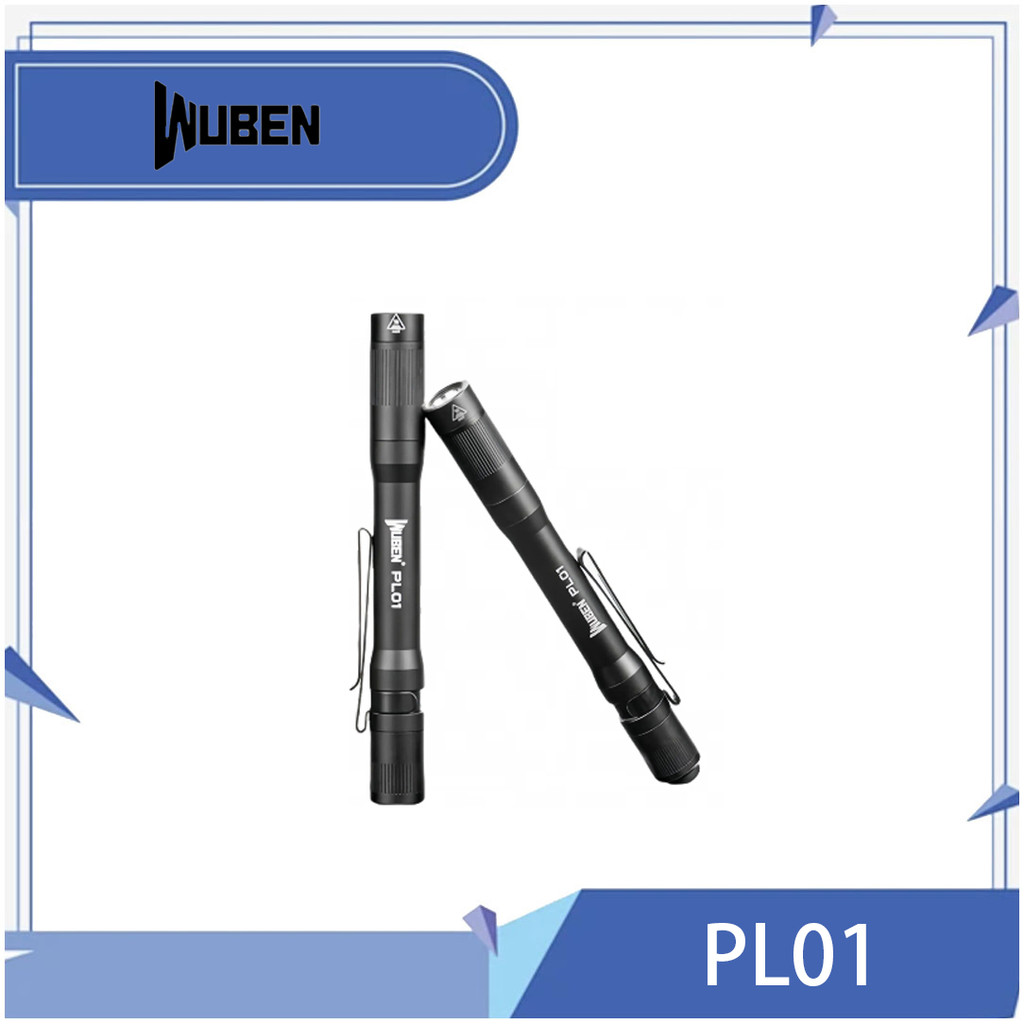 Wuben PL01 พลังงานแสง 650 ลูเมนส์ ไฟฉายพกพาชาร์จ USB-C พร้อมใช้งานกับแบตเตอรี่ AAA หรือ AA น้ำหนักเพ
