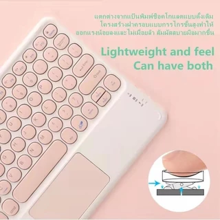 สีลูกกวาดเคสคีย์บอร์ดบลูทูธแป้นไทยเคสFor Redmi Pad 2 Pro12.1 Redmi Pad SE 11/Xiaomi Pad 7/6S Pro12.4