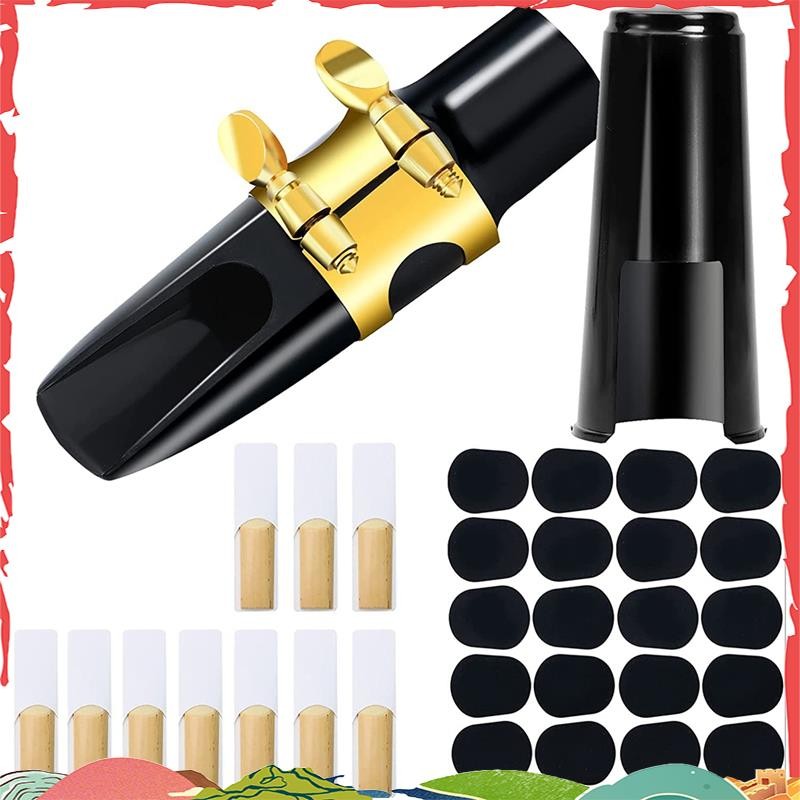 31 ชิ้น Alto แซ็กโซโฟน Mouthpiece ชุดรวมแซกโซโฟน Mouthpiece โลหะ Ligature,Saxophone อุปกรณ์เสริม