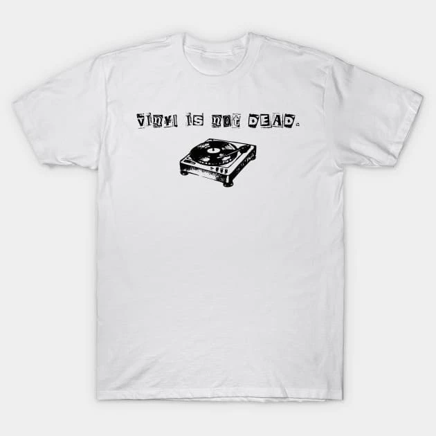 เสื้อยืด Vintage Vinyl is not Dead Cotton 100%