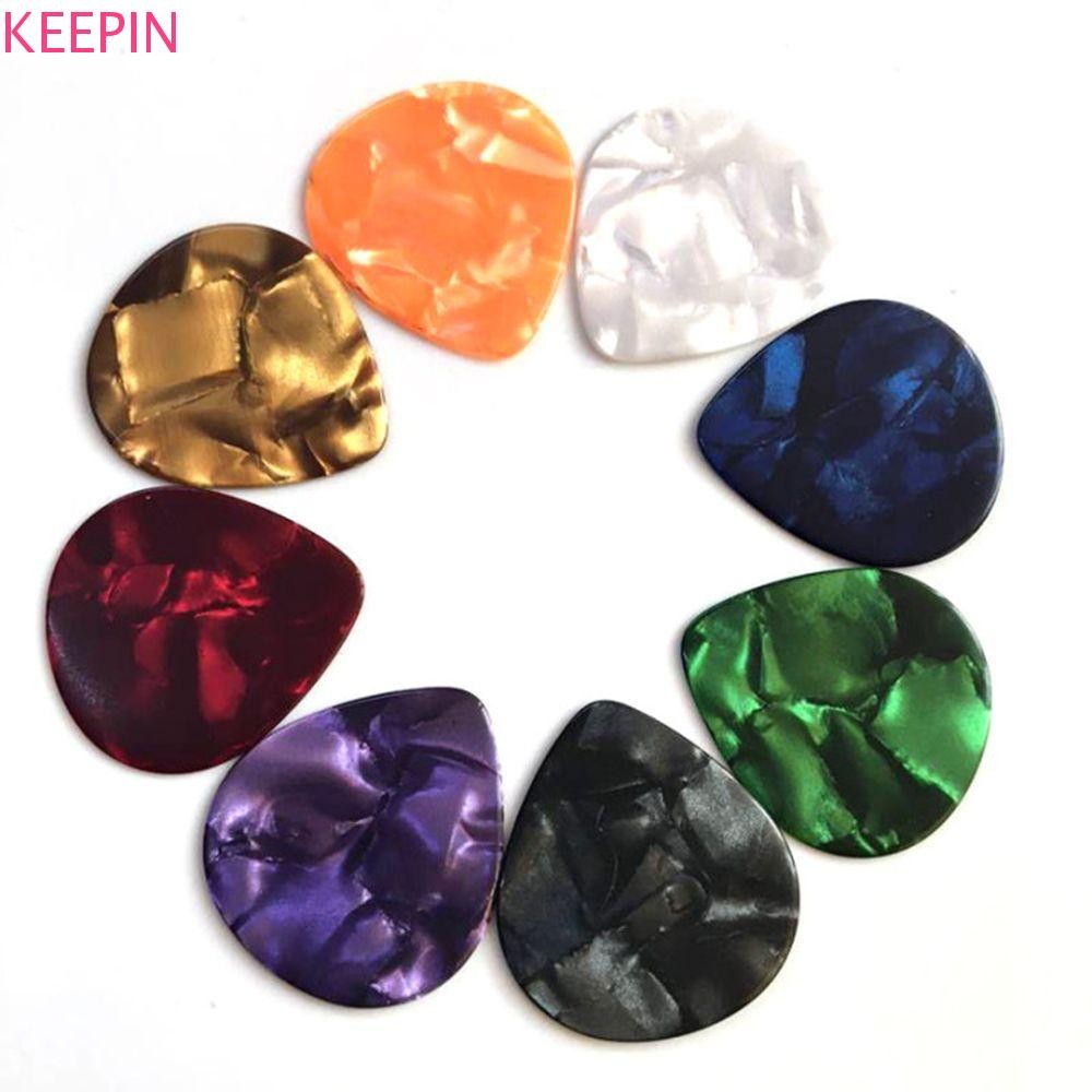 KEEPIN 10 ชิ้นกีตาร์ Picks Ukulele กีตาร์สีสันสดใส Celluloid Picks กีต้าร์โปร่ง Mediator อะไหล่กีตาร์ไฟฟ้า