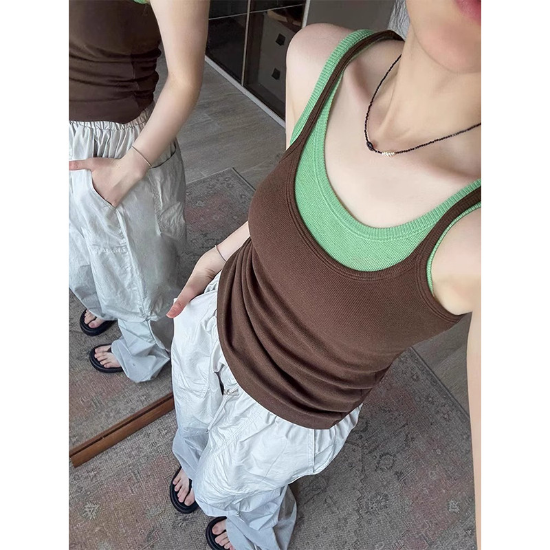 เสื้อชั้นในสีตัดกันสไตล์ลำลอง เหมาะสำหรับสวมใส่ในหน้าร้อน 250808