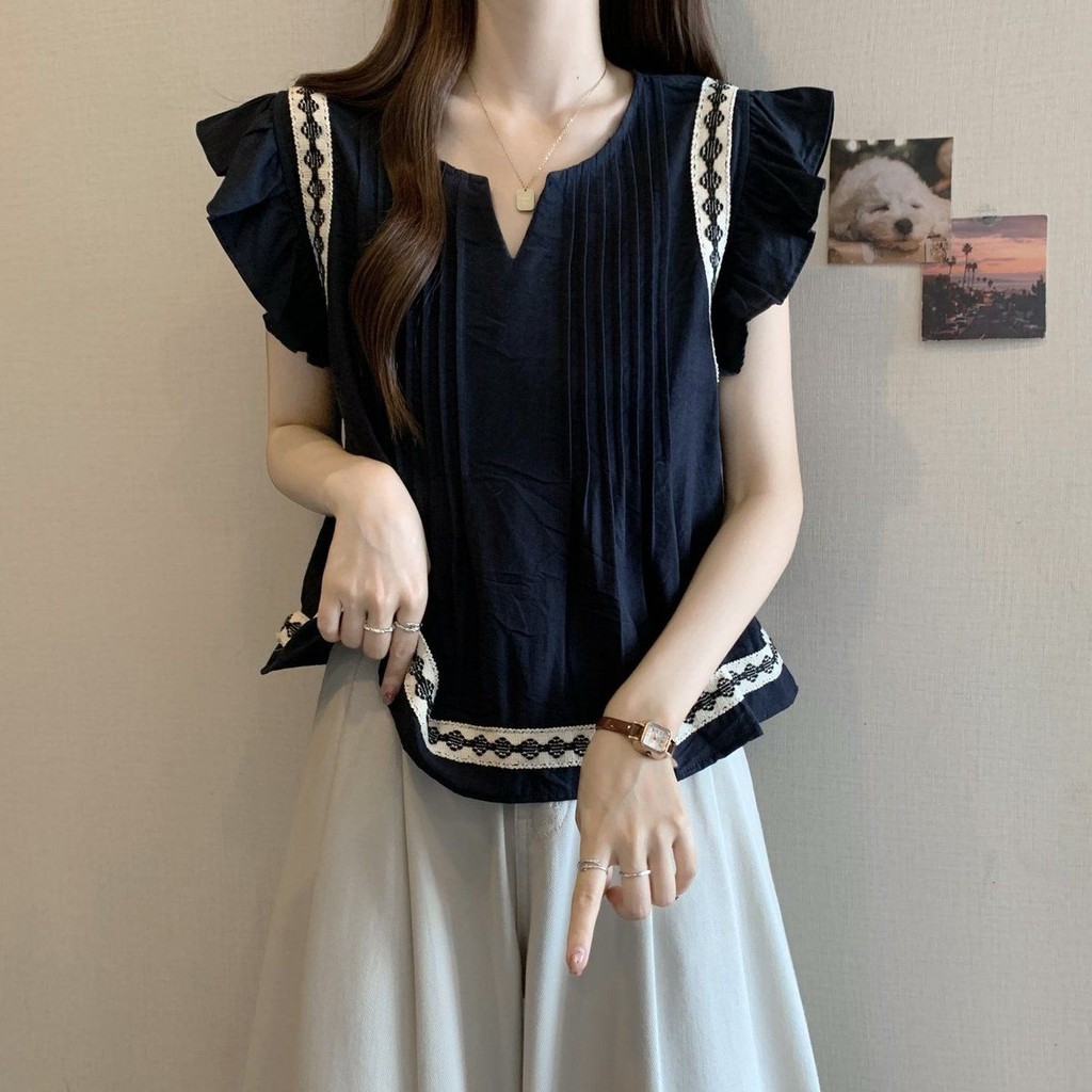 ส่งไวจากไทย Summer M-4XL เสื้อผู้หญิงฤดูร้อนหลวมพอดีเกาหลีเสื้อแขนสั้นผู้หญิงบวกขนาดด้านบน