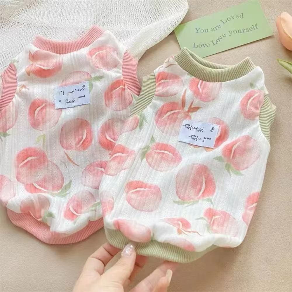 เสื้อผ้าสัตว์เลี้ยงฤดูใบไม้ผลิฤดูร้อนและฤดูใบไม้ร่วงบางเท็ดดี้สุนัขขนาดเล็กแมวเสื้อกั๊กสากลป้องกันผมร่วง