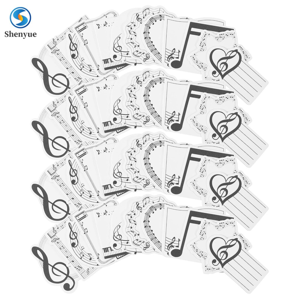 4Pack กระดาษเพลง Themed Notepad Easy to Peel Self กาวเขียน Notepad สําหรับ Home Office SHOPSBC4227