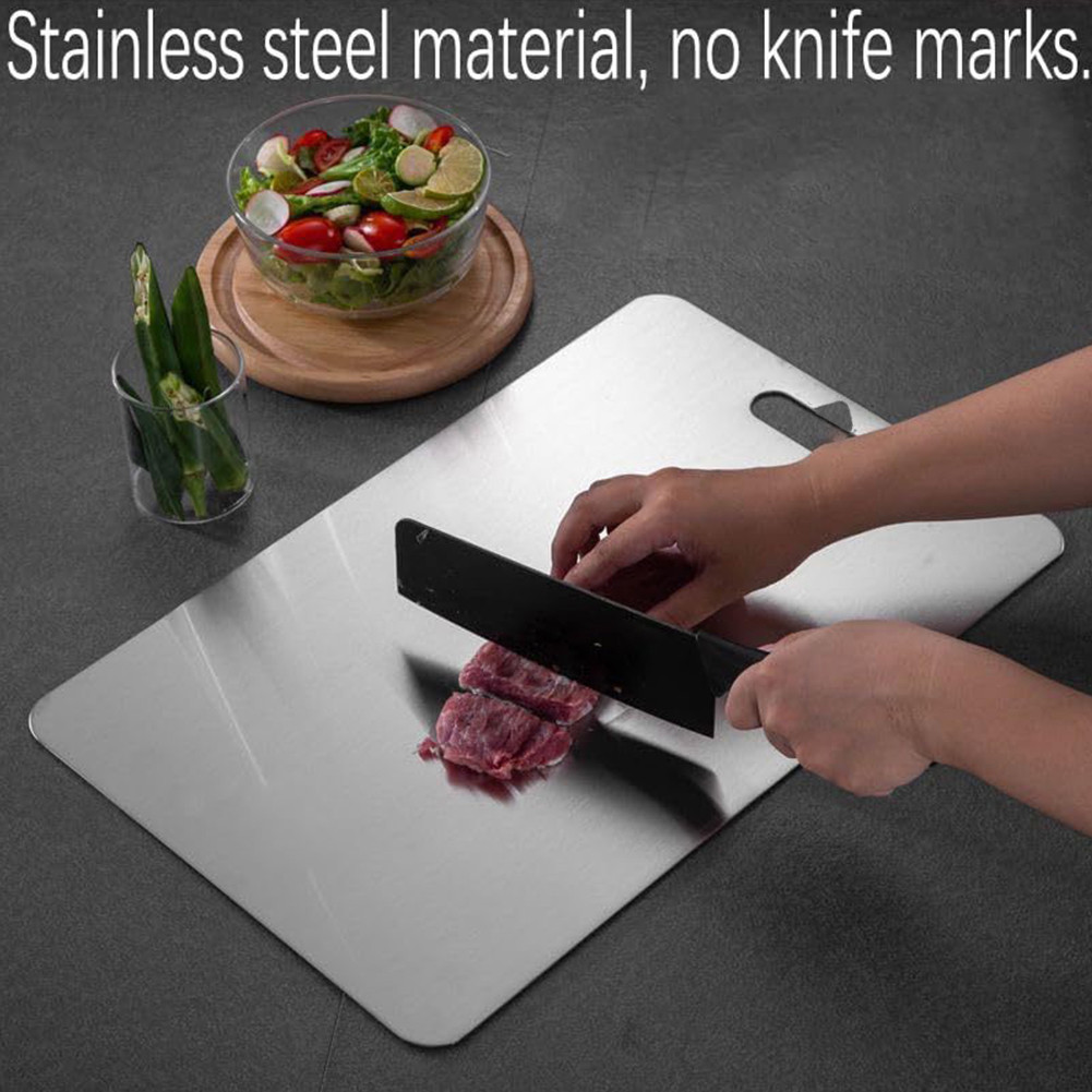 เขียงสแตนเลส 316 /เขียงในครัวต้านเชื้อแบคทีเรียแบบหนามัลติฟังก์ชั่น