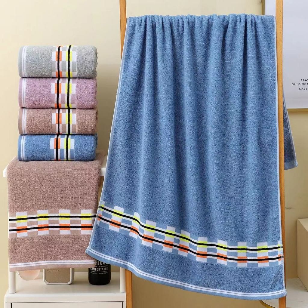 ผ้าขนหนูซับน้ำอย่างดี cotton towel 70×140 ผ้าเช็ดตัว ผ้าเช็ดตัวใหญ่ towel ผ้าขนหนูอาบน้ำ ผ้าเช็ดตัวผ้าคอตตอน 100% มี4สีข