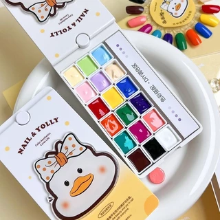 แผ่นเพ้นท์เล็บเป็ด Youli 18 สี 🐣แผ่นเพ้นท์สี San Yuan เจลทาเล็บดอกไม้สำหรับใช้ในร้านทำเล็บ