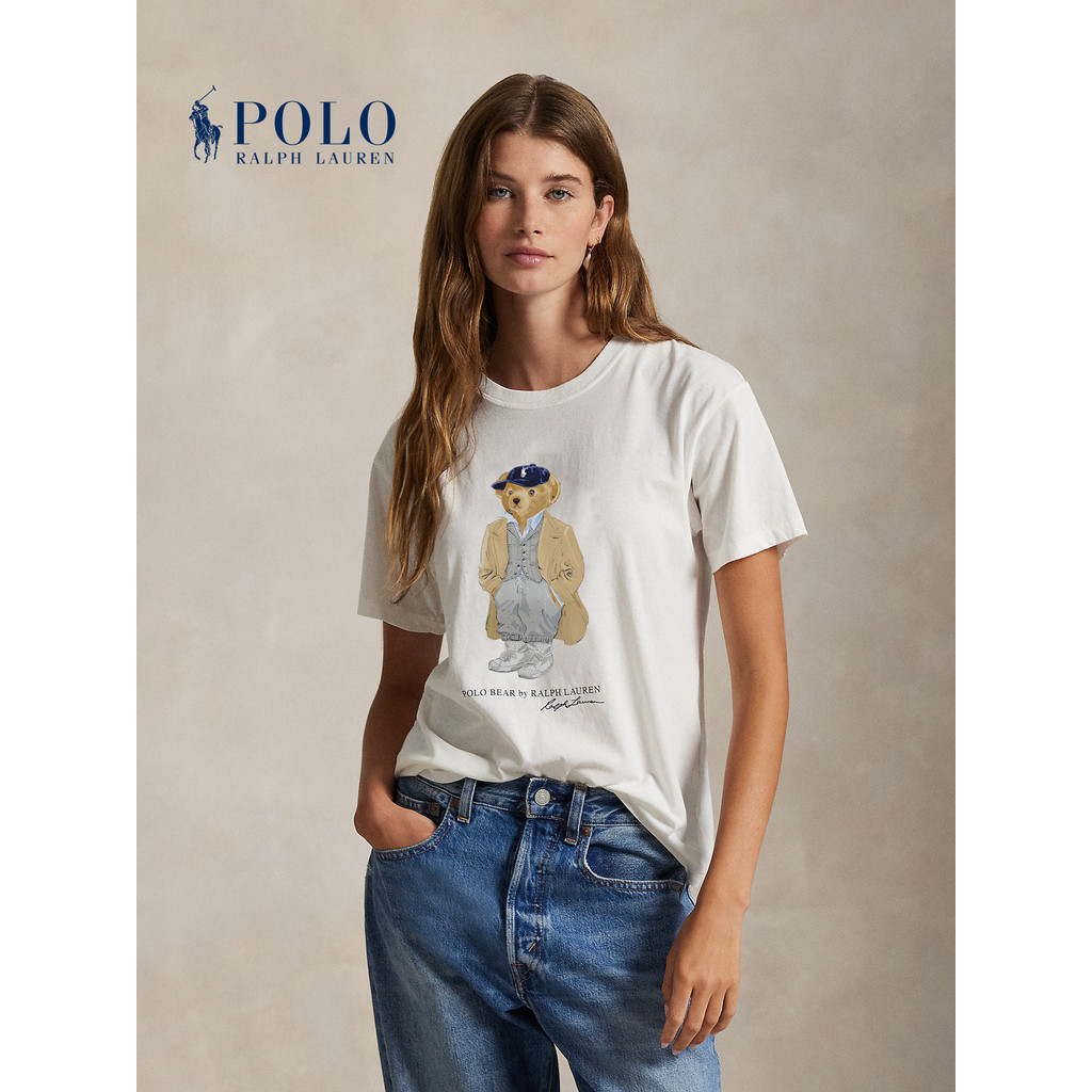 เสื้อยืดผ้าฝ้ายหมีฤดูใบไม้ร่วง 25 ปีของ RalphLaurem RL27100