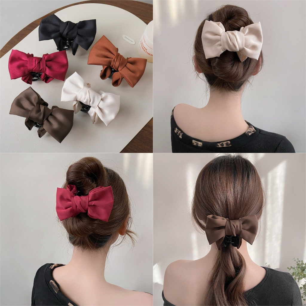 คลิปผมBowknot Mini 6 สี และ Claw Clip หางม้า พร้อมอุปกรณ์เสริมทรงผม
