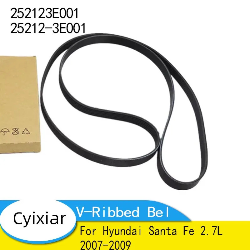 V-Ribbed Bel สําหรับ Hyundai Santa Fe 2.7L 2007-2009 252123E001 25212-3E001