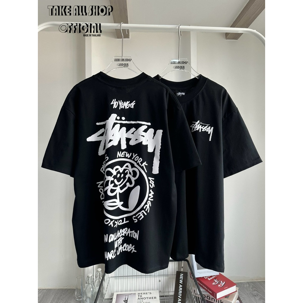 เสื้อยืดโลโก้ลายดอกไม้ คอกลม ไซส์ S – 5XL สีดํา/ขาว ผ้าฝ้าย 100% ชุดลําลอง ราคา ถูกที่สุด ดีลบีเคเค แกลเลอรีภาพที่ 5