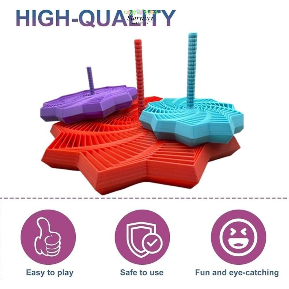STARYSWAY ขยาย Sensory Fidget Star, PLA พร้อมที่จับ Tractal Fidget หกเหลี่ยม, Creative ความเครียดบรรเทา Whirling เกลียวพิมพ์เดสก์ท็อปของเล่นบีบอัดสําหรับ Office & โรงเรียน