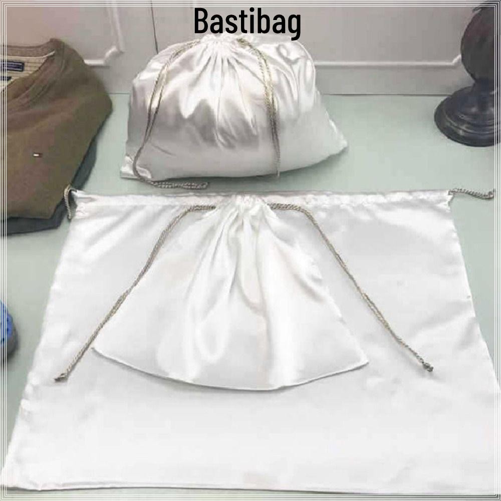 BASTIBAG กระเป๋าหูรูด, รองเท้าแบบใช้ซ้ําได้ ที่เก็บเสื้อผ้า ถุงเก็บฝุ่นผ้าซาติน Silky กระเป๋าถือความจุขนาดใหญ่ กระเป๋ากันฝุ่น