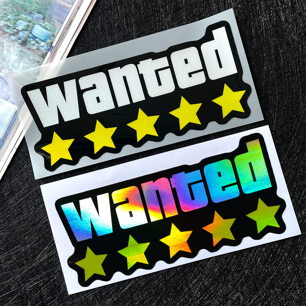 Wanted สะท้อนแสง สติ๊กเกอร์แต่ง Vinyl เทปกันรอย ตกแต่งรถ รถยนต์ รถไฟฟ้า หน้าต่าง Honda Chevrolet
