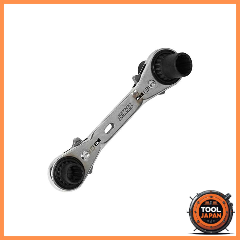 SK11 4-Size Wobble Ratchet Wrench (Maximum Swing Angle: 15 Degrees) SMR-0813DW