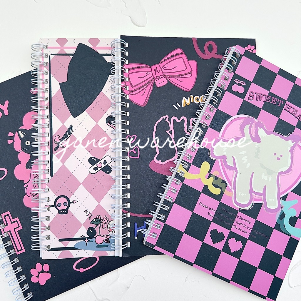 [GW] 1 ชิ้น A5 Spiral Book Cat Motif Black Cat Notebook Journal