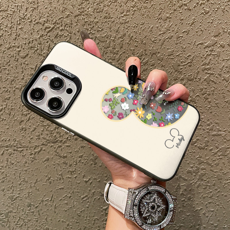 ดอกไม้ Mickey สําหรับ iPhone 17 16 16E 15 14 13 12 11 Pro Plus Max X XR Xs Max Air Border พิมพ์รวมทุกอย่าง Fullcover กล้องกันกระแทก MSCY ราคา ถูกที่สุด ดีลบีเคเค แกลเลอรีภาพที่ 3