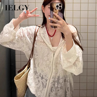 เสื้อคลุมคาร์ดิแกนลูกไม้บางผู้หญิง ทรงหลวม ใส่สบาย