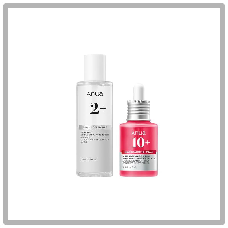 ANUA Dark Spot Serum and BHA Gentle Exfoliating Toner 2-Step Set