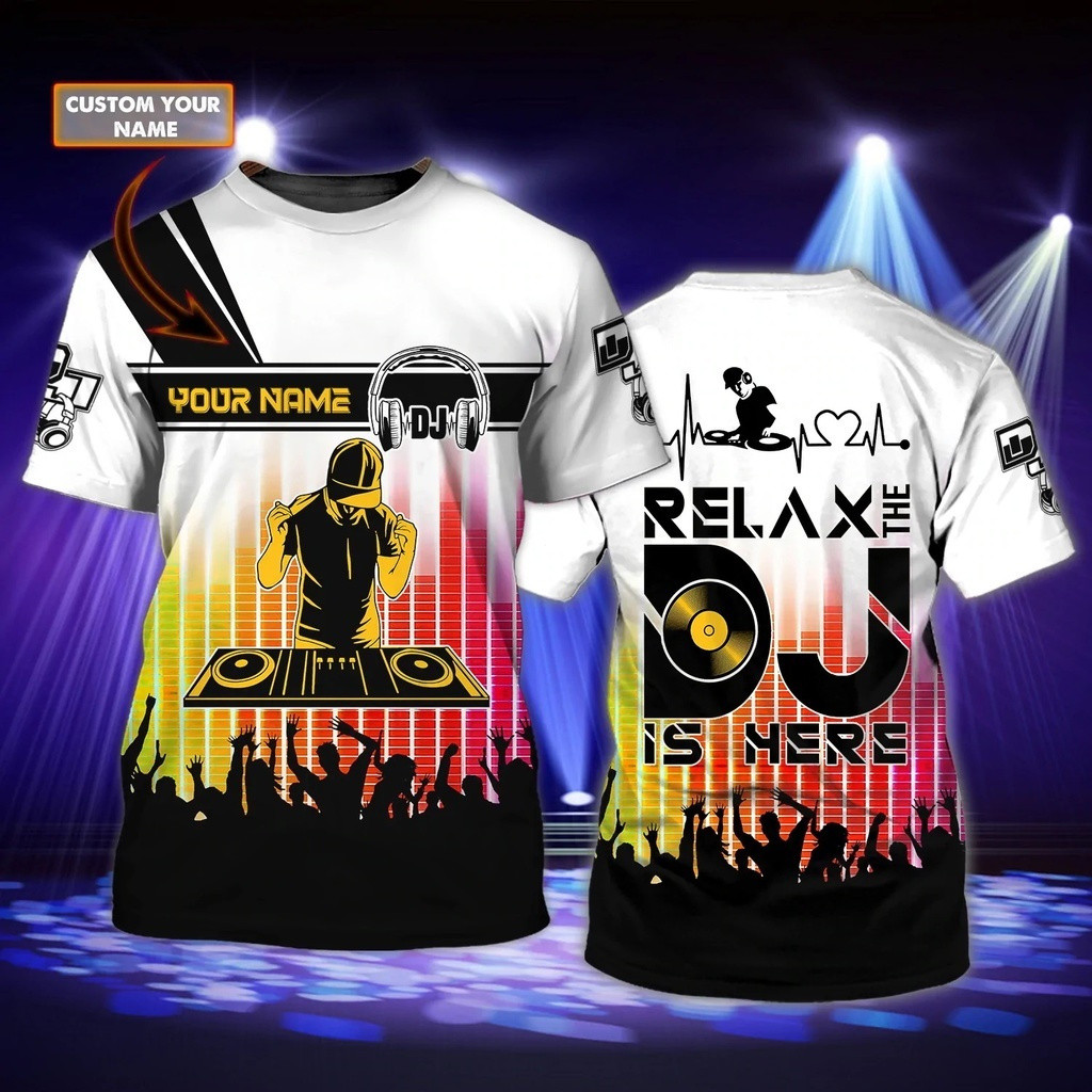ใหม่ล่าสุดฤดูร้อนผู้ชายเพลงเสื้อยืด DJ Live disco ส่วนบุคคลชื่อ 3D พิมพ์ T เสื้อ Unisex Hip Hop Tops DW146