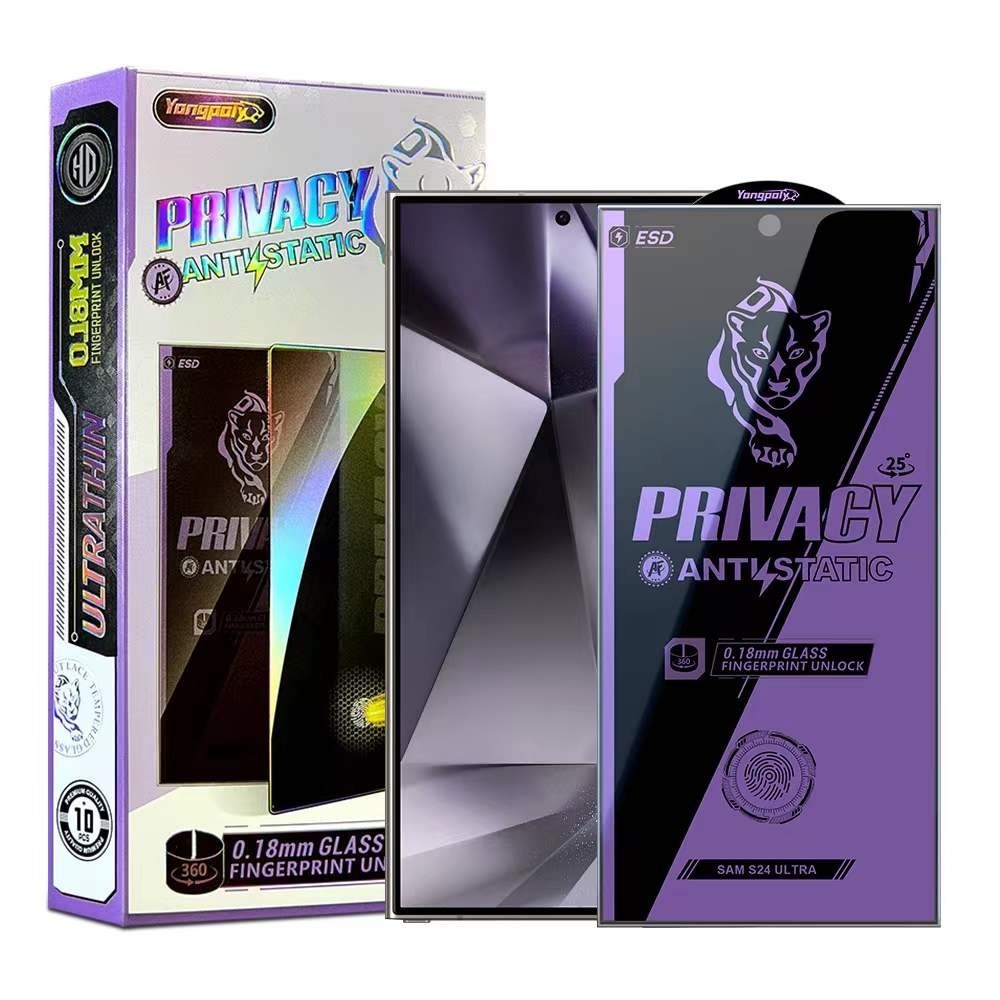 ฟิล์มกระจกกันมอง 0.18mm บาง จอโค้ง เต็มจอ กันแตก สแกนนิ้วมือได้ สำหรับ Samsung S24 S24PLUS S24UTLRA S25 S25PLUS S25UTLRA