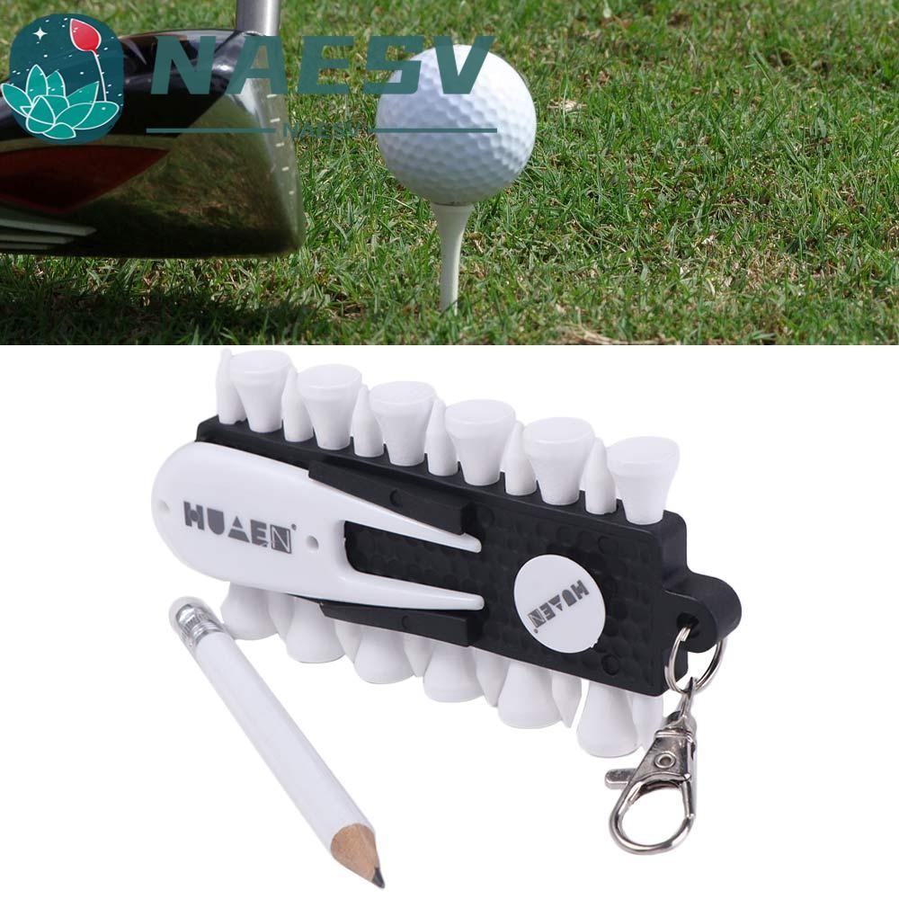 NAESV Golf Tees Rack, Divot Repair Tool Storage อุปกรณ์กอล์ฟ Tees Holder, Multifunctional Marking Pe
