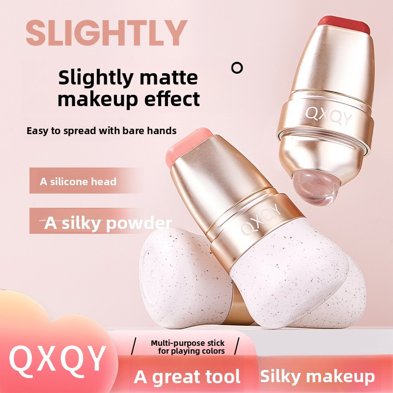 QXQY Color Play Multi-Use Stick Matte Natural Long-Lasting Contour Expansion Color Lip and Cheek Dual-Use Blush Stick