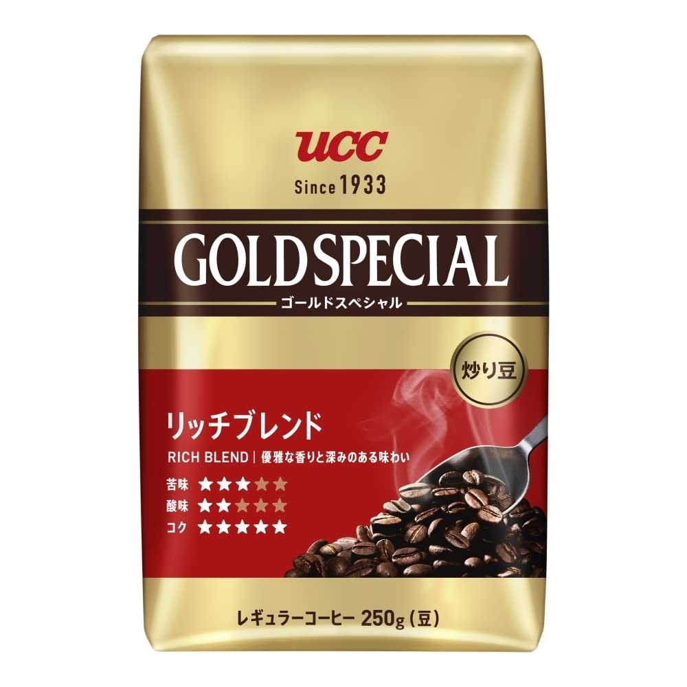 UCC Gold Special Roasted Coffee Beans Rich Blend 250g Regular Coffee (Beans) x 3 pieces