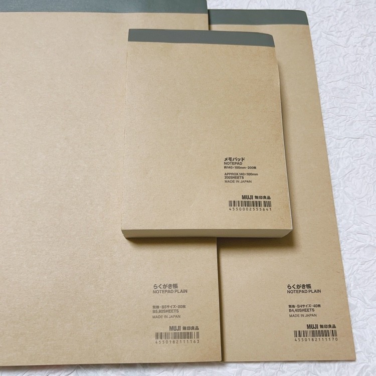 Japan MUJI MUJI MUJI รีไซเคิลกระดาษโน้ตกระดาษสมุดฉีกได้ B4/B5/A6