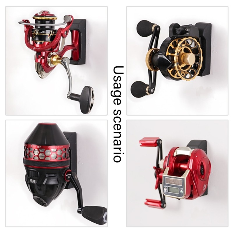 Moon Fishing Reel Display Stand Reel Storage Holder with Mount Screw Wall Mount Stand
