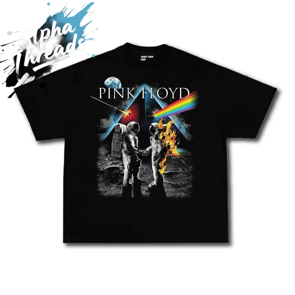 (จัดส่งตลอด 24 ชั่วโมง)Alpha Threads เสื้อ PINK FLOYD คอชิด วินเทจ OVERSIZE  สกรีนแบบ ดีที่สุดในตลาด