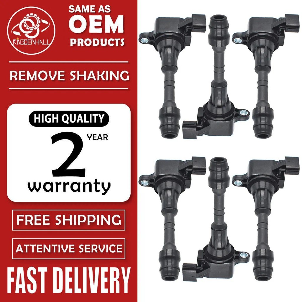 6 ชิ้น/ล็อต 22448-AL61C 22448-AL615 22448 AL61C AL615 คอยล์จุดระเบิดสําหรับ INFINITI FX35 M35 G35 NI