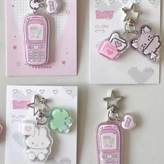COPPERIX อะนิเมะพวงกุญแจ, Bunny Anti-lost จี้กระเป๋าตกแต่ง, Harajuku แฟชั่น Pixel ความงามกระเป๋าอุปกรณ์เสริมสําหรับสาว