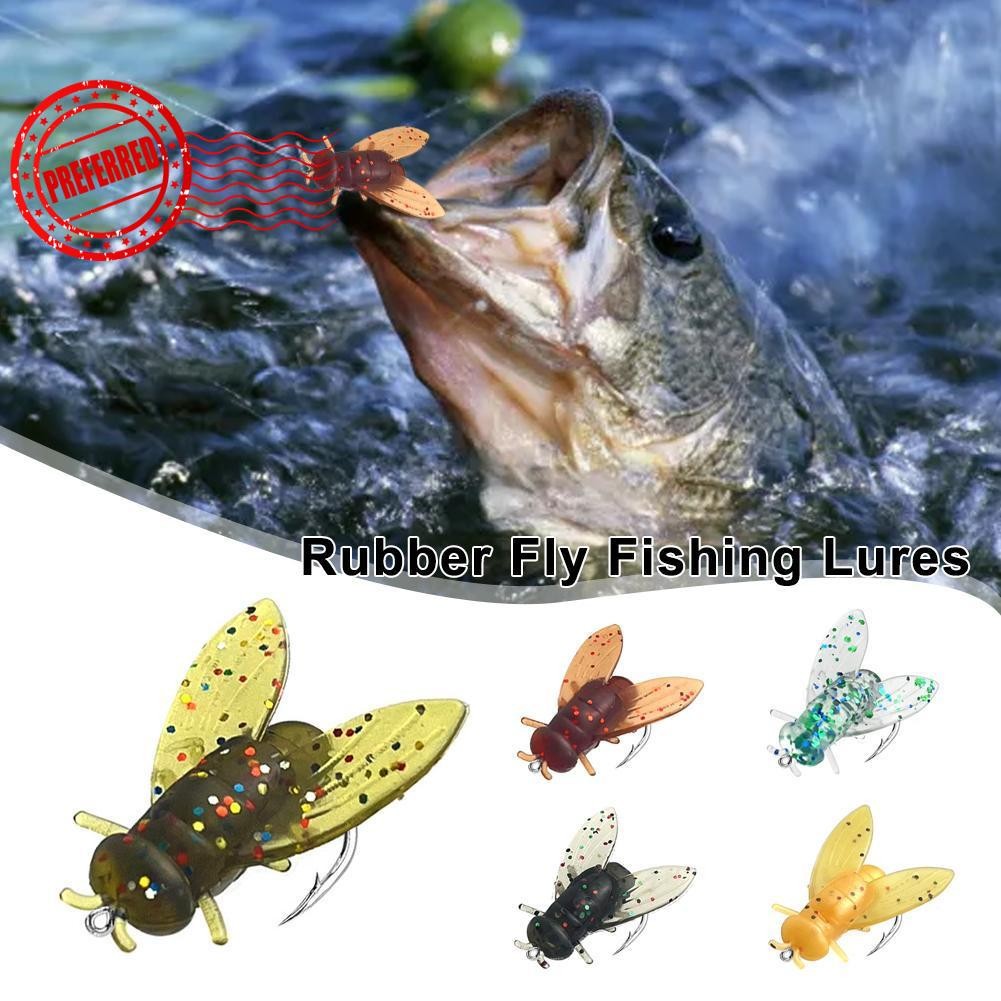 Fly Fishing Fly Kit ยาง Fly Fishing Lures Barbed Hooks สําหรับเบสปลาเทราท์ปลาแซลมอน Biomimetic B4y2