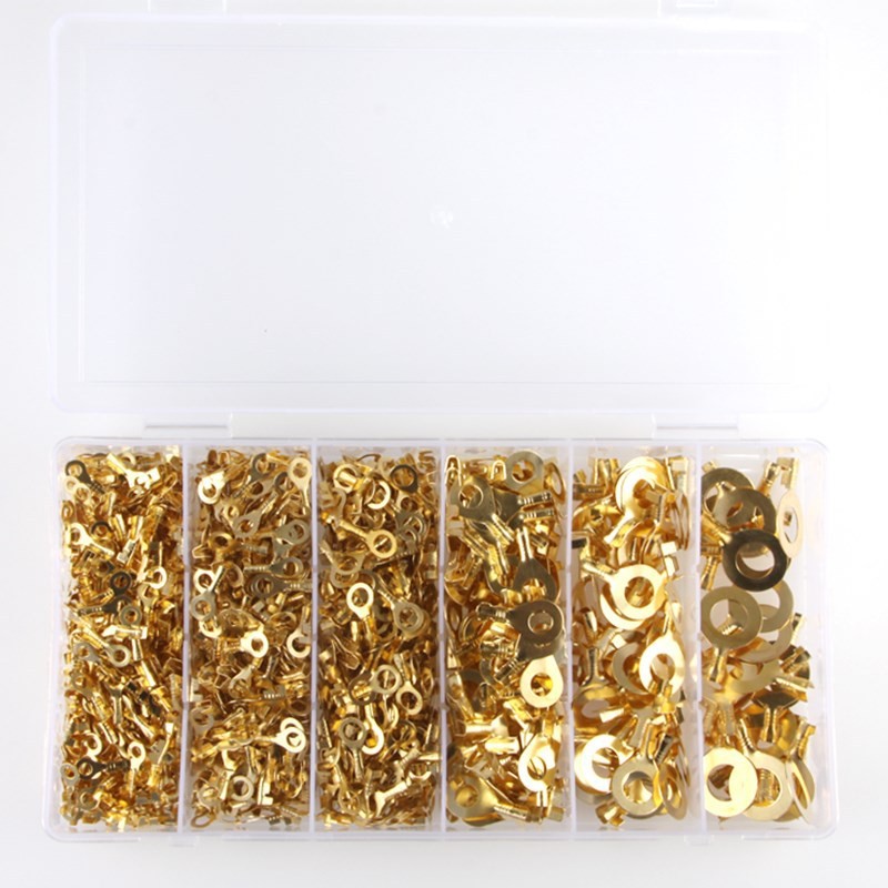 1110PCS盒装环型接线片组合M3.2-M10.2  电缆接线片连接器端子