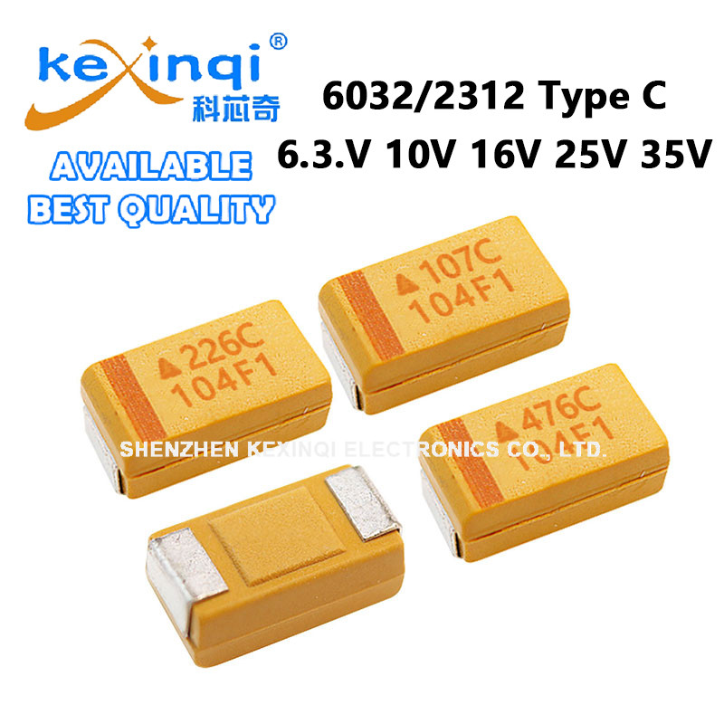 (10 ชิ้น) 6032/2312 ตัวเก็บประจุแทนทาลัม Type C 6.3.V 10V 16V 25V 35V 4.7UF 10UF 22UF 47UF 220UF 100
