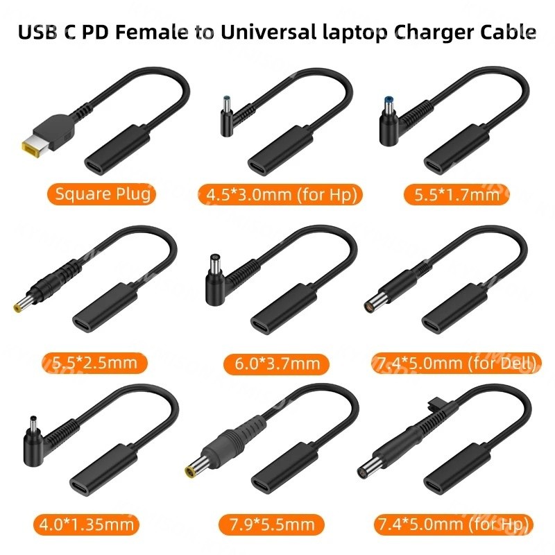 USB 3.1 ประเภท C USB C แล็ปท็อปชาร์จอะแดปเตอร์ USB Type C หญิง 4.0*1.35 5.5*2.5 4.5*3.0 4.0*1.7 มม.Dc ปลั๊กแจ็ค