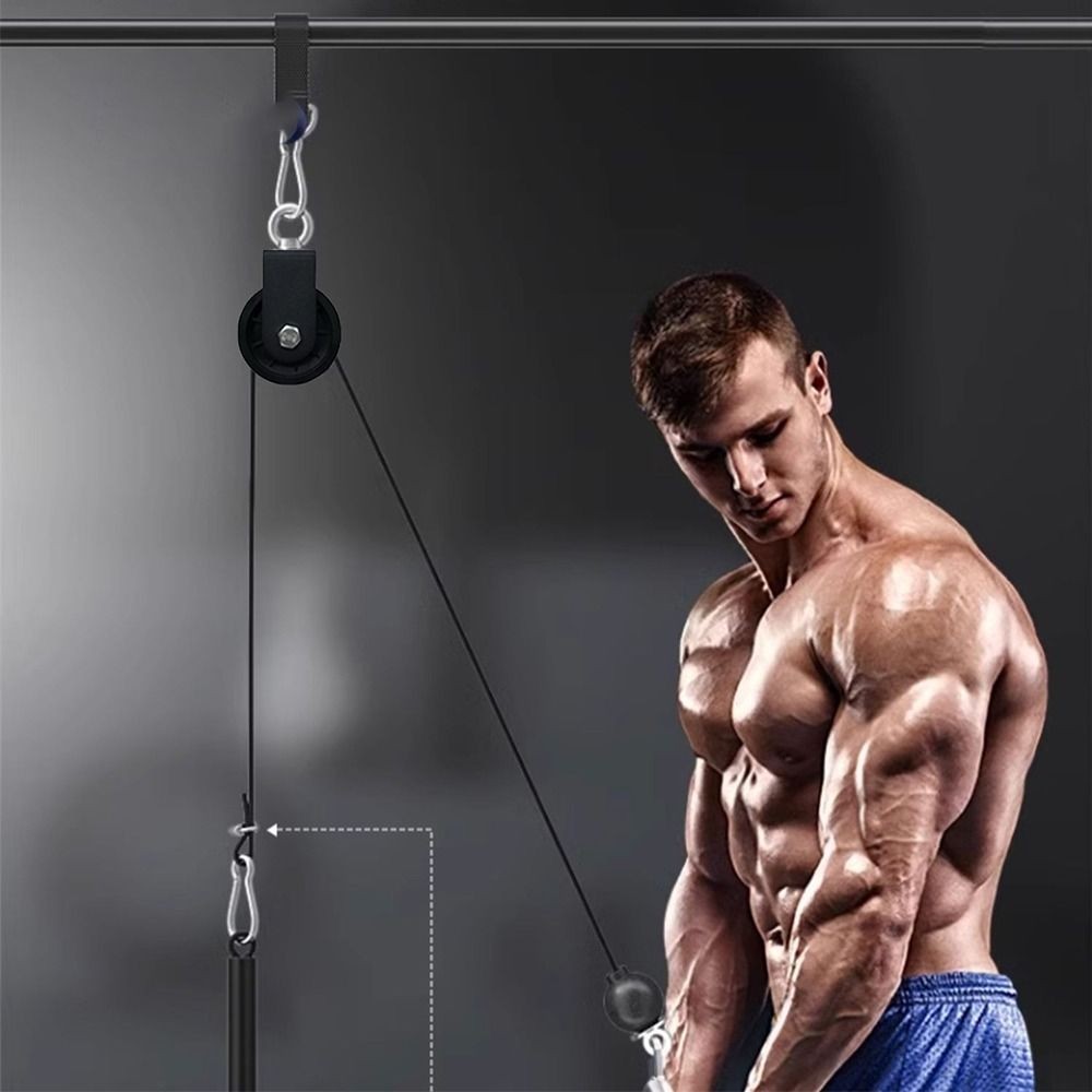 อุปกรณ์ยิม 8 ชิ้นพร้อมสายรีลและลูกรอก ออกแบบมาสำหรับการฝึกกล้ามเนื้อและการออกกำลังกายพกพาสะดวก - รูปที่ 4