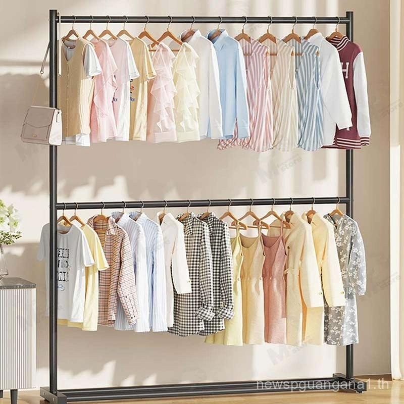 2Layered Clothing Rack，Steel Clothes Hanger，Steel Clothes Hanger，Clothes Hanger，Sturdy steel frame，H