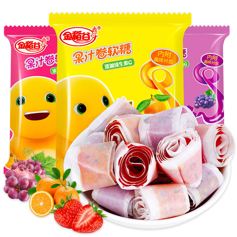 [สี่เหลี่ยมแบรนด์] Golden Rice Valley 23g * 30 ถุงนมประเภทมังกรวิตามินซีมาร์ชแมลโลว์รสชาติต่างๆขนมเด