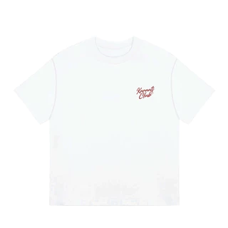 Karants แบรนด์ระดับนานาชาติ เสื้อยืด Cropped boxy cotton แท้ gsm ปักขนฟูสองด้าน KR207 Streetwear Hot Trend（แบบพิมพ์ลาย）