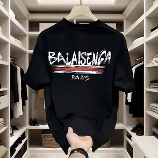 แฟชั่นเสื้อยืดแขนสั้นคอกลมสีดำขนาดใหญ่สไตล์เรโทรสำหรับผู้ชาย เสื้อยืด oversize เสื้อยืด เสื้อยืดคู่รัก