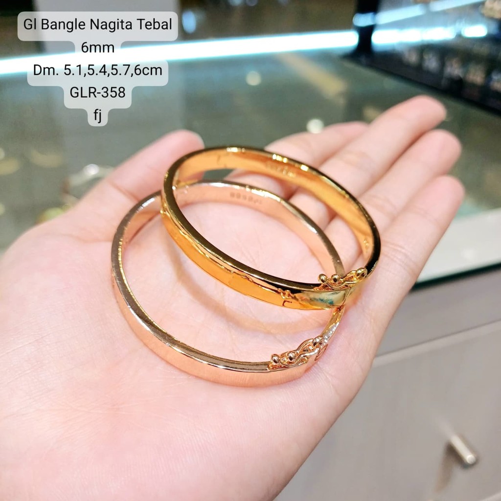 สร้อยข้อมือกําไลข้อมือ Nagita ตะขอข้างหนา (6mm) GLR-358 VR