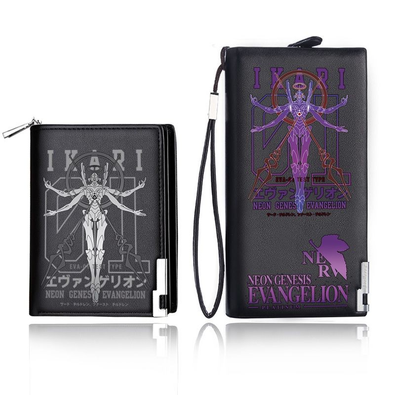 Neon Genesis Evangelion EVA กระเป๋าสตางค์ซิปยาว ความจุขนาดใหญ่ หลายฟังก์ชัน สำหรับผู้ชายและผู้หญิง เป็นของขวัญที่ยอดเยี่ยม