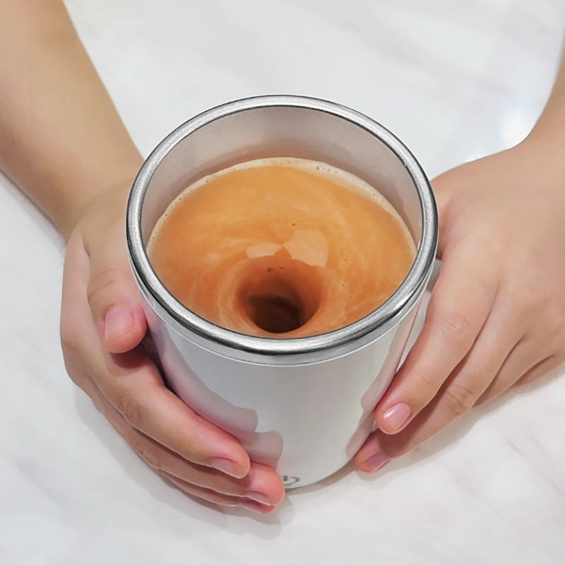 แก้วคนไฟฟ้าแสตนเลส 304 แบบพกพา อเนกประสงค์ แก้วปั่นไฟฟ้าไร้สาย ปั่นอัตโนมัติ ขนาด 350 มล.